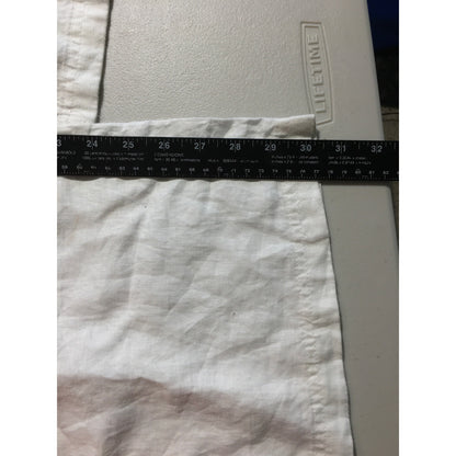 St Tropez White Wide Leg Linen Pants Size L - Resort, Boho, Relaxed