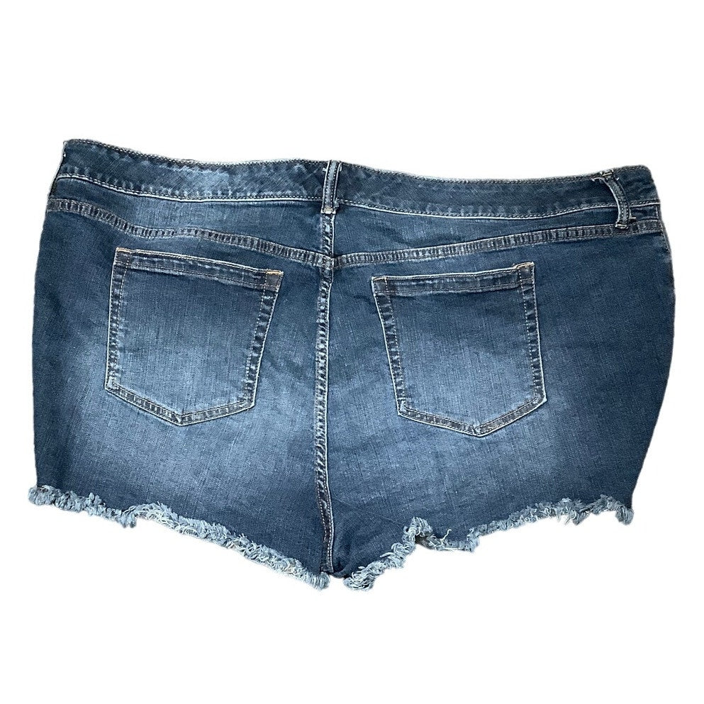 Torrid Size 24 Distressed Cut-Off Shorts with Lace, Grunge, Boho, Casual Style