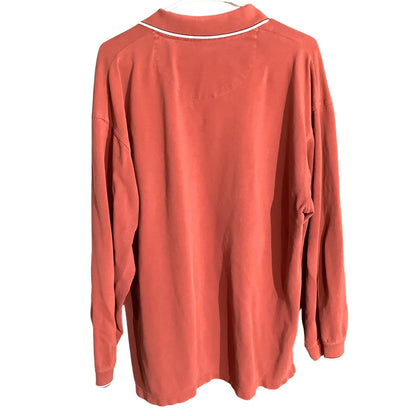 Bugle Boy Burgundy Long Sleeve Polo Shirt Mens Size L — Vintage, 90s, Casual
