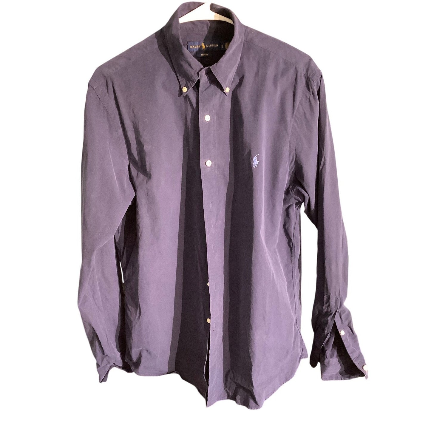 Ralph Lauren Men's Navy Button-Up Shirt Size L – Preppy, Classic, Minimalist