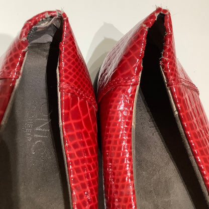 Vionic Red Charm Alda Crocodile Pattern Flats Loafer Size 9.5 Regency