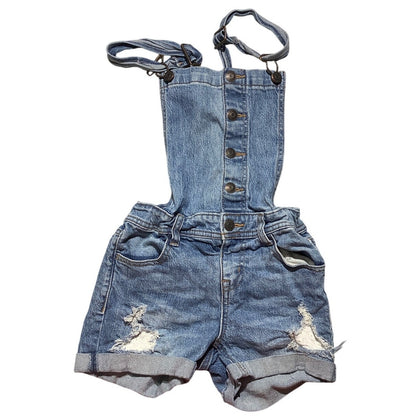 Cat & Jack Shortall Overalls Child M (7/8) — Casual, Distressed, Everyday Wear