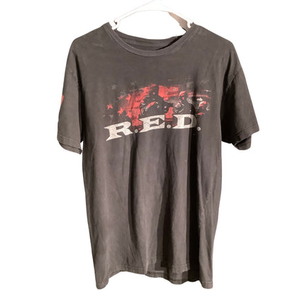 Grunt Style R.E.D. T-Shirt Men's Size LG Black/Red — Patriotic, Military, Casual