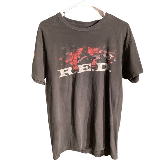 Grunt Style R.E.D. T-Shirt Men's Size LG Black/Red — Patriotic, Military, Casual