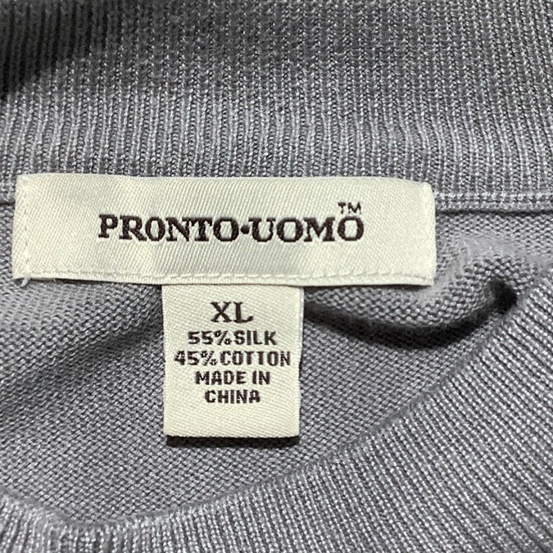 Pronto Uomo Short Sleeve Sweater Men's XL — Silk Blend, Knit, Business Casual