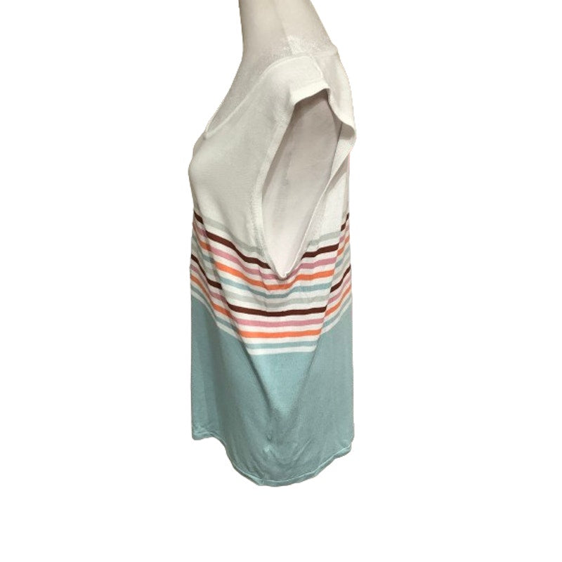 Boutique Sleeveless Layering Knit Tank Pastels Striped Flowy Lightweight