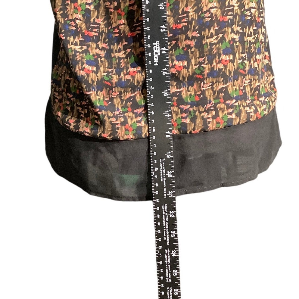 Elodie Sleeveless Blouse Women’s Large Brown Black — Sheer, Layered, Boho