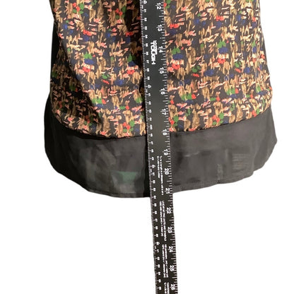 Elodie Sleeveless Blouse Women’s Large Brown Black — Sheer, Layered, Boho