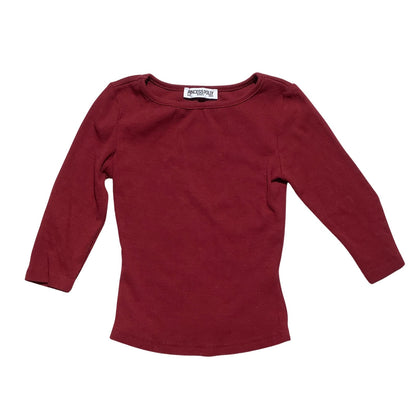 Princess Polly Kids Red Knit Long Sleeve Top Size 2 — Minimal, Casual, Classic