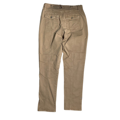 White House Brown Straight Crop Pants Women 4 Long — Mid-Rise, Stretch, Casual