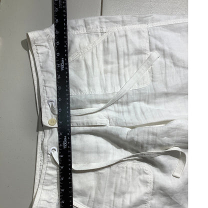 Juicy Couture White 100% Linen Wide-Leg Pants Women’s M— Coastal, Resort, Casual