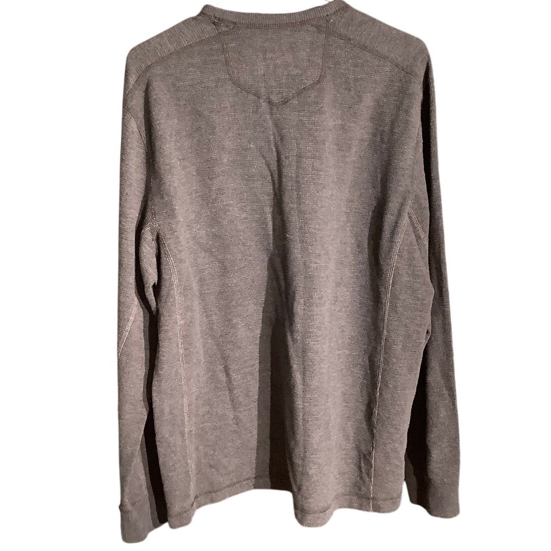 Eddie Bauer Dark Gray Waffle Knit Shirt Men’s M — Outdoor, Hiking, Thermal