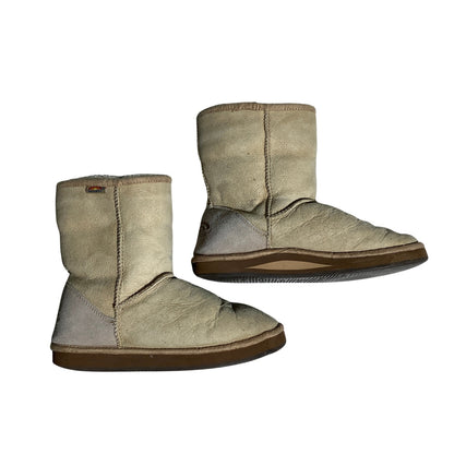 Rainbow Light Tan Faux Suede Short Boots Women’s Size 6W — Cozy, Winter, Casual