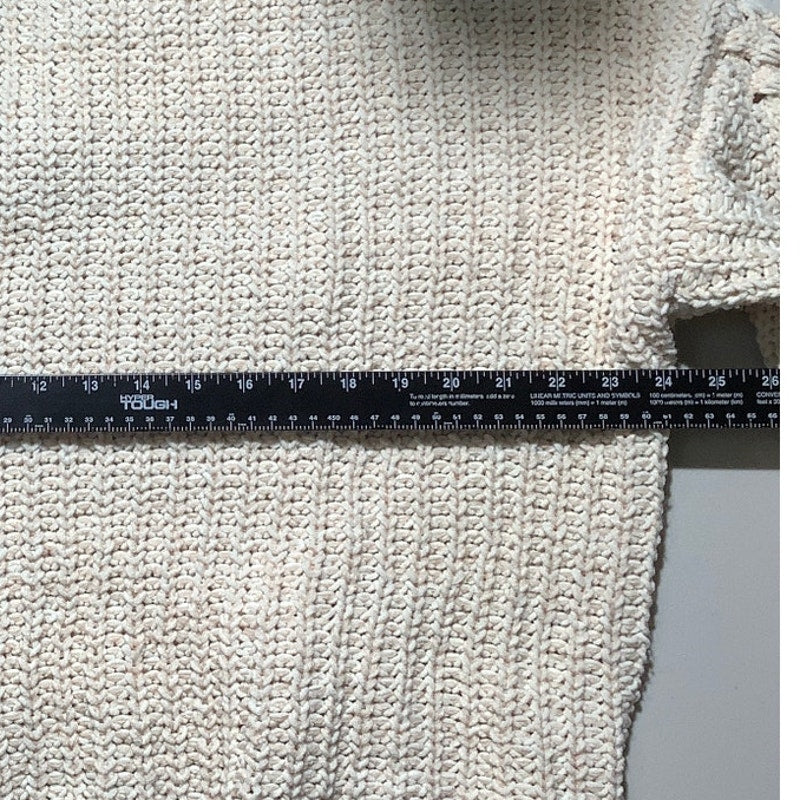 POL Chunky Knit Sweater Cream/Light Pink Women’s S/M — Oversized, Cozy, Boho