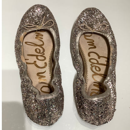 Sam Edelman Rose Gold Glitter Flats Size 8.5 - Coquette, Feminine, Party