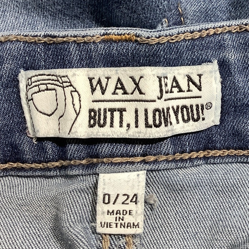 Wax Jean Distressed Skinny Jeans Blue Women’s 0/24 — Ripped, Stretch, Casual