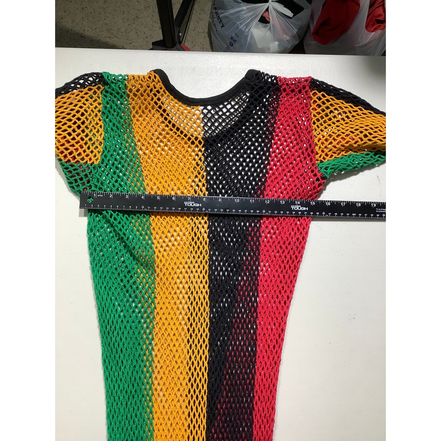 RTS Mesh Maxi Dress Size M–L – Rasta, Festival, See-Through