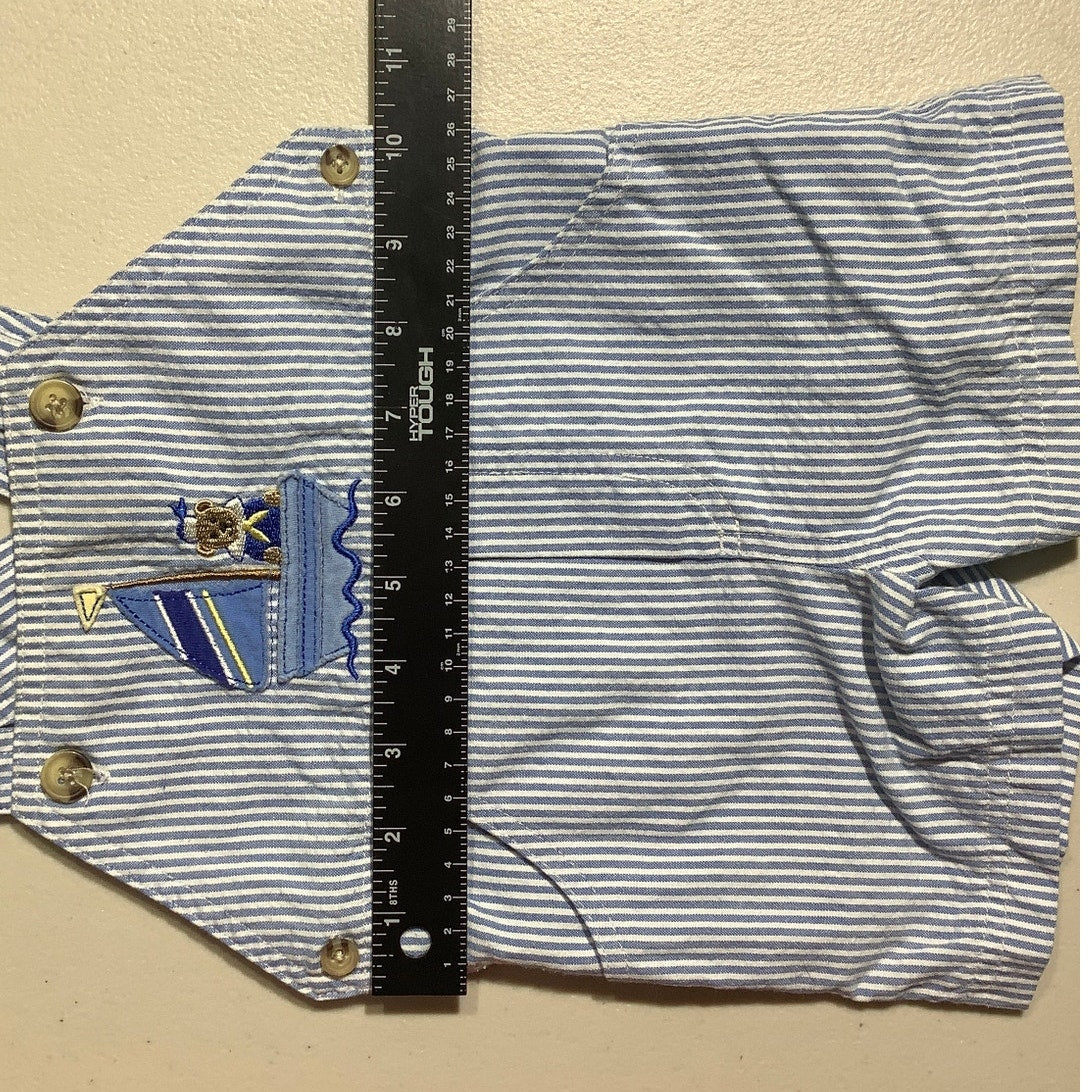 Starting Out Infant Striped Sailboat Shortalls 6M — Nautical, Cute, Classic