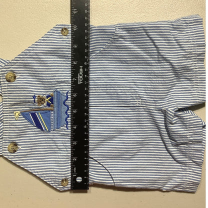 Starting Out Infant Striped Sailboat Shortalls 6M — Nautical, Cute, Classic