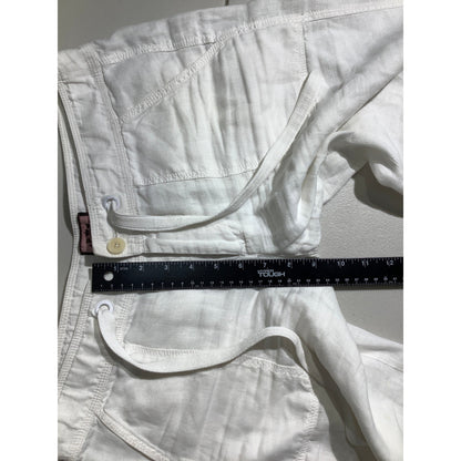 Juicy Couture White 100% Linen Wide-Leg Pants Women’s M— Coastal, Resort, Casual