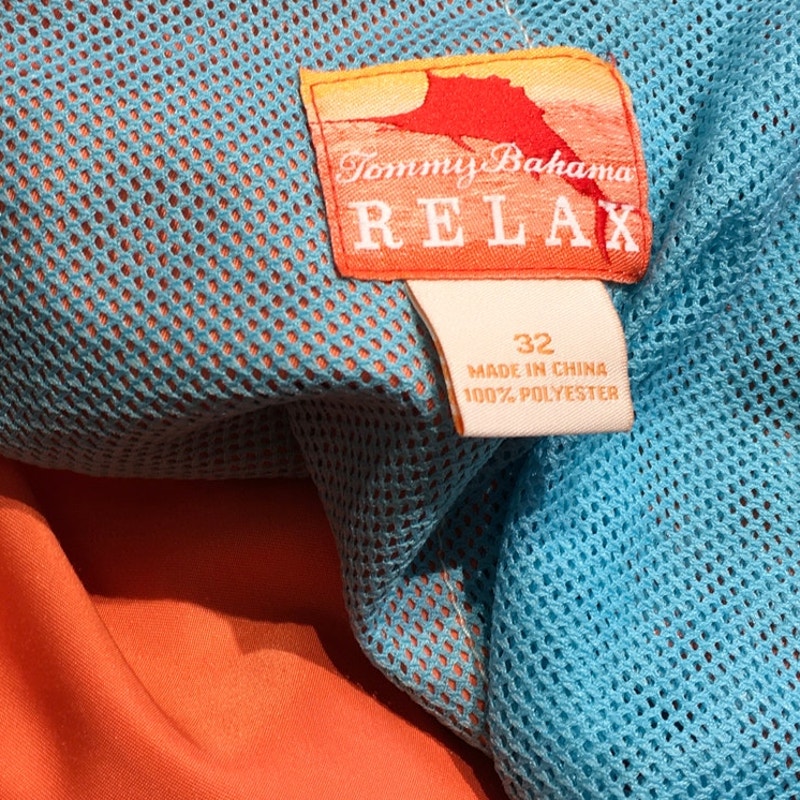 Tommy Bahama Orange Swim Trunks Size 34 - Coastal, Relaxed, Resort