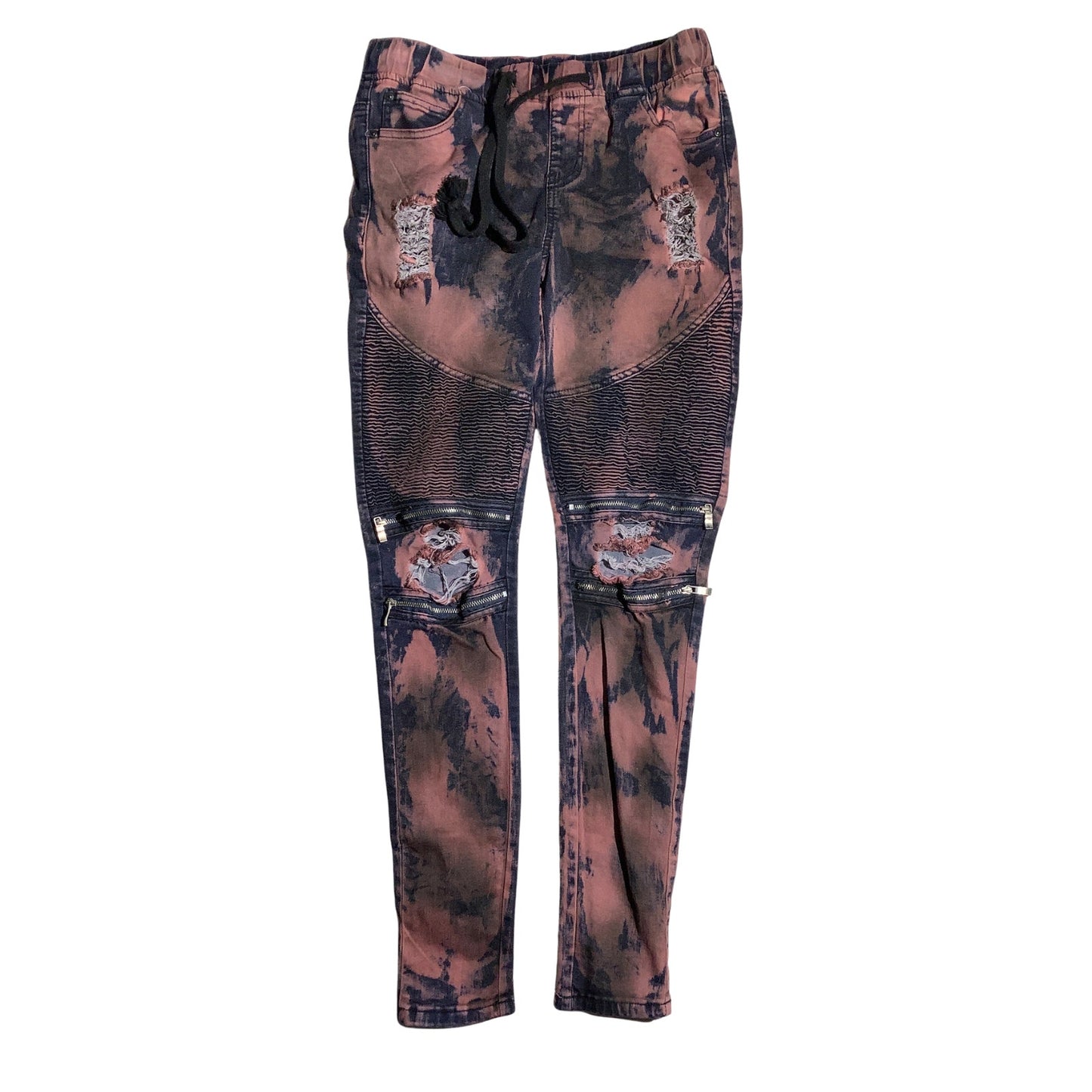 American Bazi Distressed Biker Jeans Women M — Slim Fit, Moto, Streetwear
