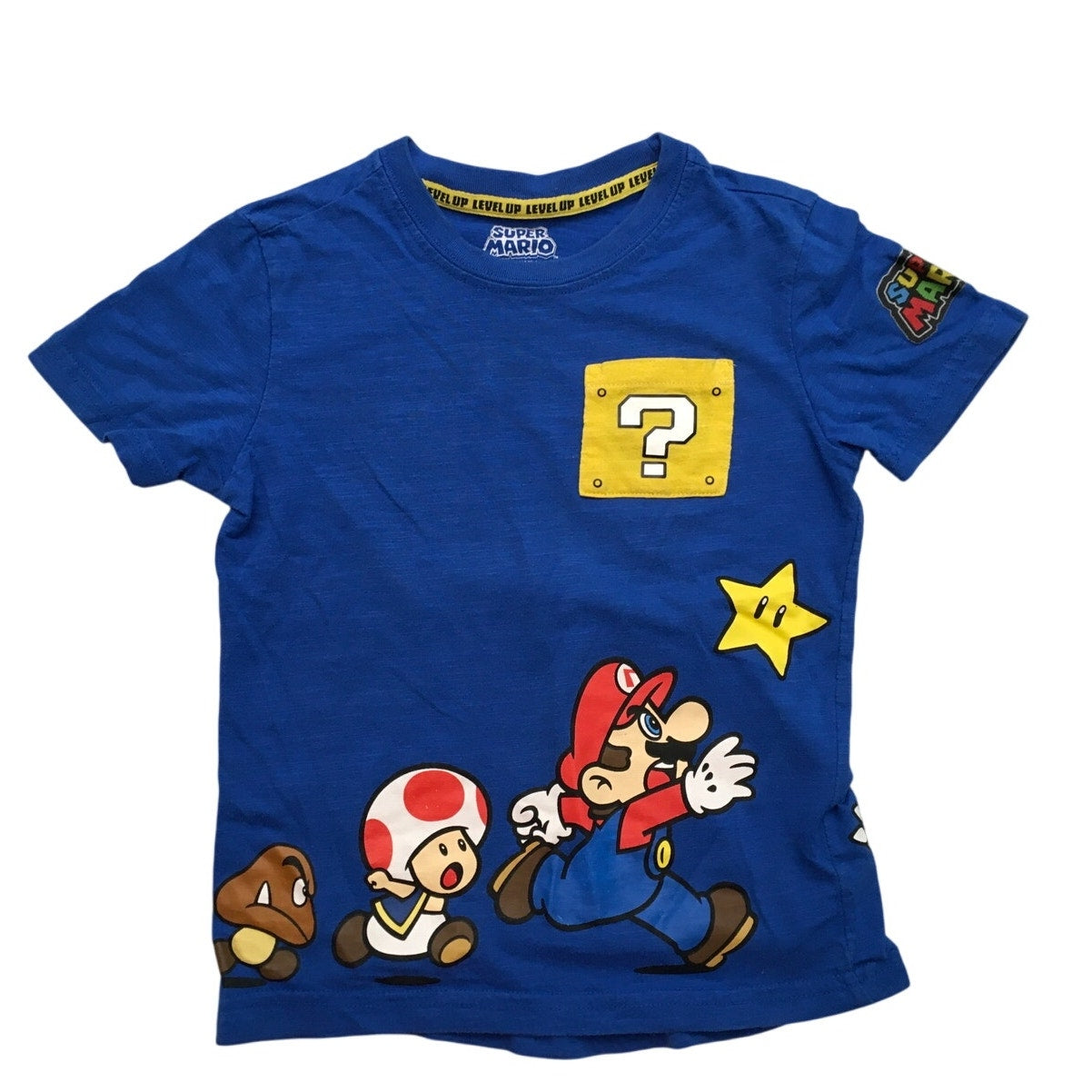 Super Mario Level Up T-Shirt Size XS (4-5) - Gamer, Retro, Casual