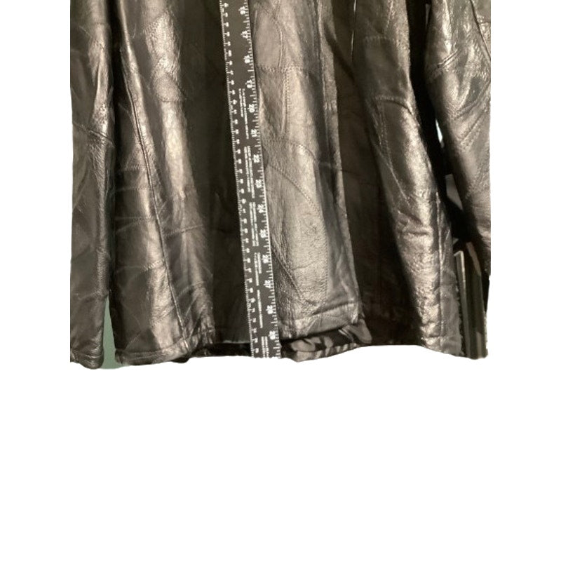 Firenze Black Genuine Leather Jacket XXL Geometric— Moto, Streetwear, Retro