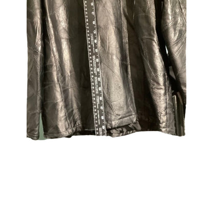 Firenze Black Genuine Leather Jacket XXL Geometric— Moto, Streetwear, Retro