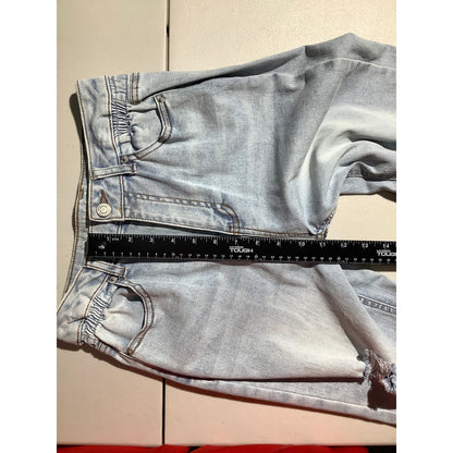 Vanilla Star Light Wash Mom Jeans Child Size 3 — Distressed, High Rise, Casual