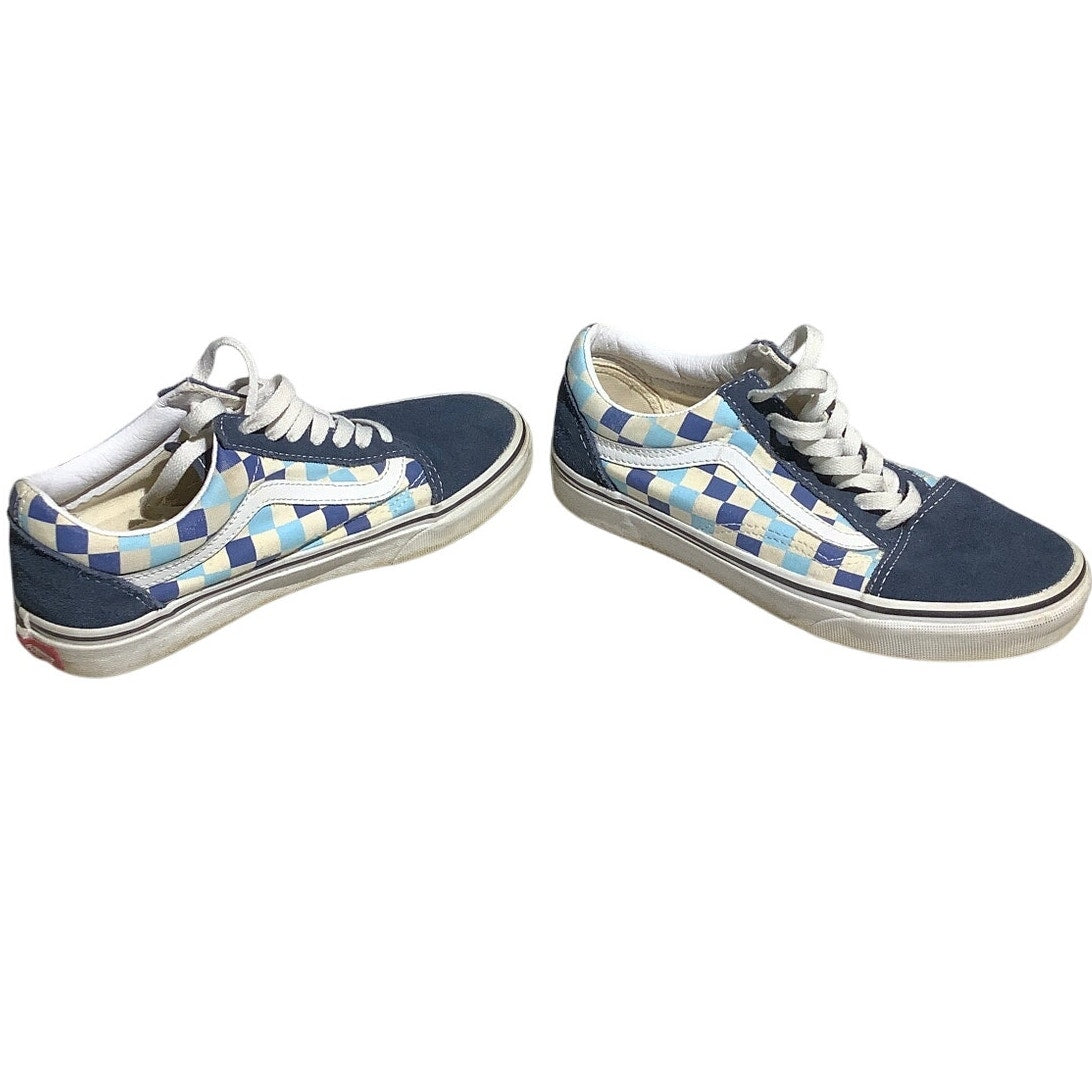 Vans Old Skool Shoes Size 6 Men / 7.5 Women — Blue Topaz, Checkerboard, Skate