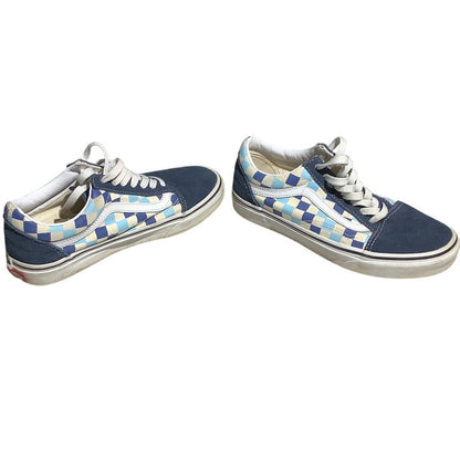 Vans Old Skool Shoes Size 6 Men / 7.5 Women — Blue Topaz, Checkerboard, Skate