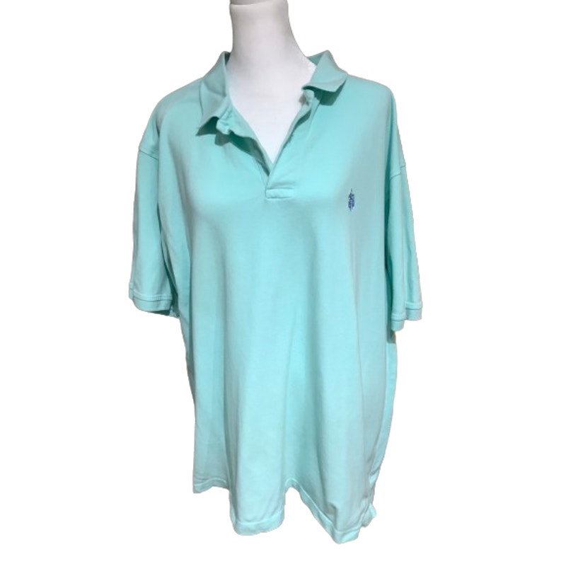 US Polo Association Men's Cyan Polo Shirt Sz 2XL Preppy Golf Business Casual