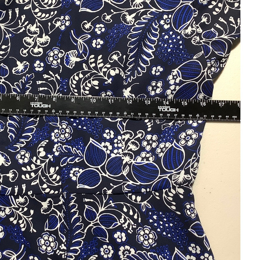 J.Crew Women's Floral V-Neck Dress Size 6 – Short Sleeve, Fit & Flare, Back Zip