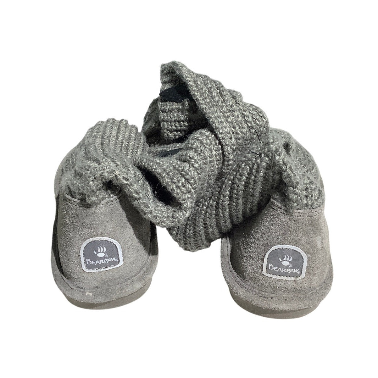 Bearpaw Knit Tall Boots Women’s Size 10 – Olive Green, Cozy, Foldable Shaft