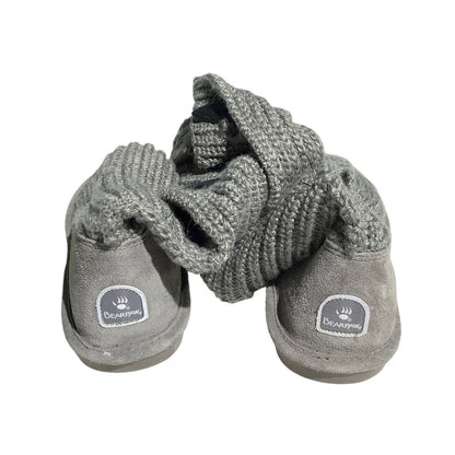 Bearpaw Knit Tall Boots Women’s Size 10 – Olive Green, Cozy, Foldable Shaft