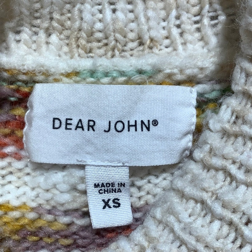 Dear John Cream Multicolor Striped Sweater Women’s XS — Coastal, Boho, Cozy