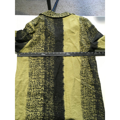 Ali Miles Olive Black Button-Up Top Size XL - Artsy, Minimalist, Contemporary