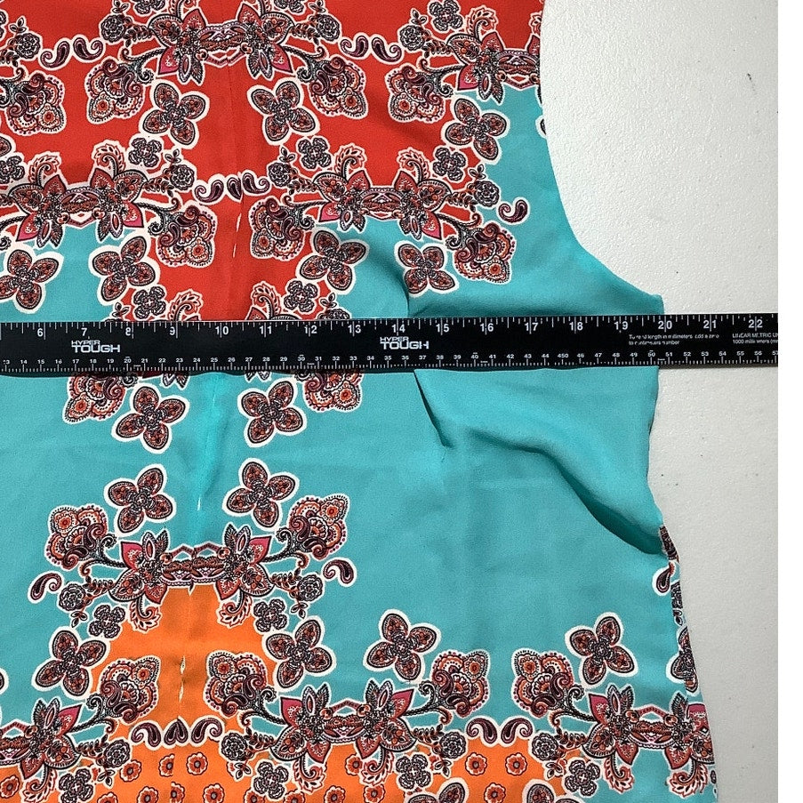 Rose & Olive Floral Tank Blouse Women’s Size Large — Boho, Lightweight, Colorful