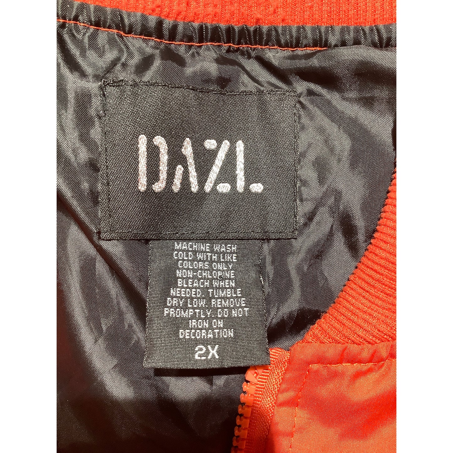 Dazi Orange Full-Zip Bomber Jacket Women’s 2X — Y2K, Streetwear, Casual
