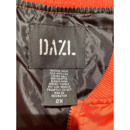 Dazi Orange Full-Zip Bomber Jacket Women’s 2X — Y2K, Streetwear, Casual