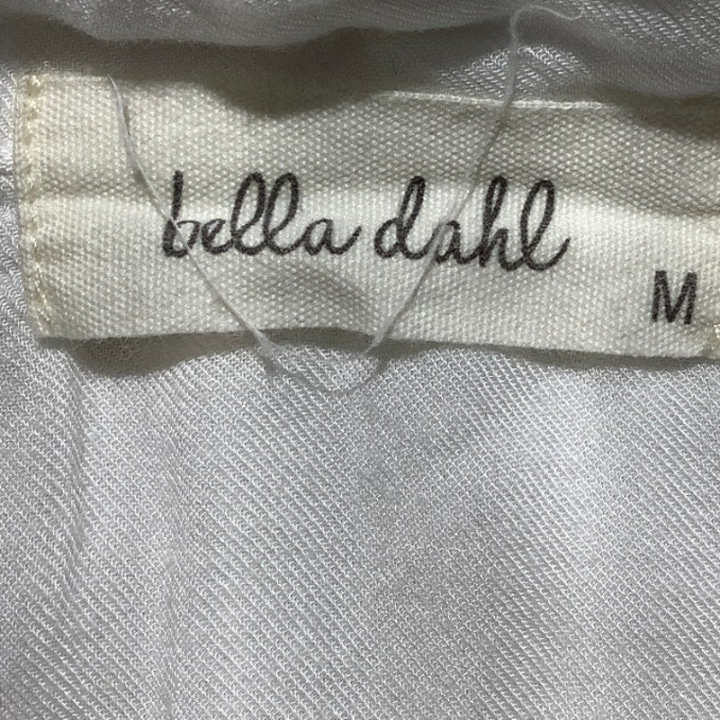 Bella Dahl White Button Front Blouse Women M — Collared, Open Back, Lightweight