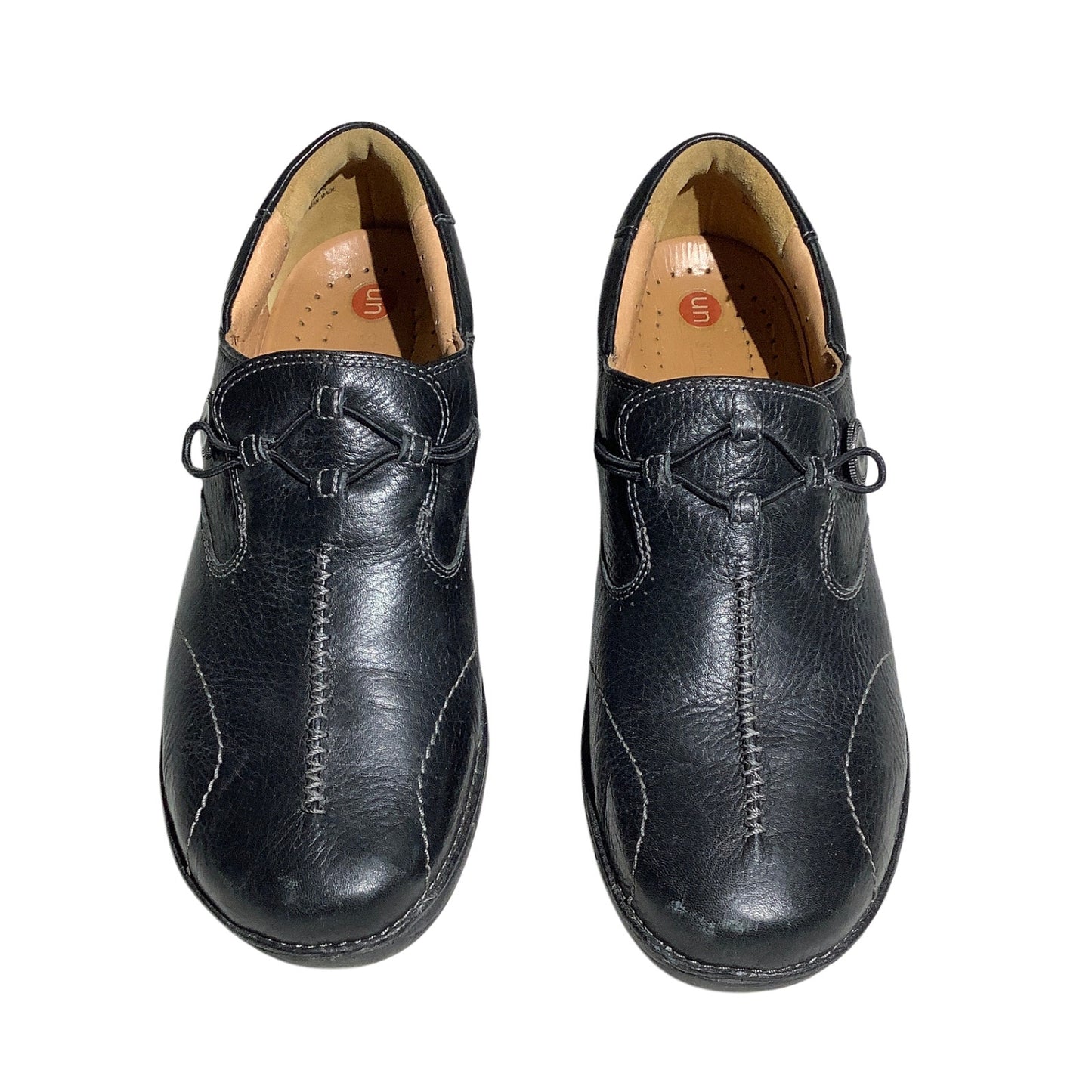 Clarks Un Loop Black Leather Slip-On Shoes Women 11M — Comfort, Casual, Walking
