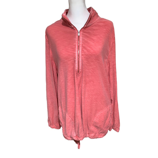 Tommy Bahama Red Heathered Quarter-Zip Sweatshirt L Casual, Athleisure, Beachy