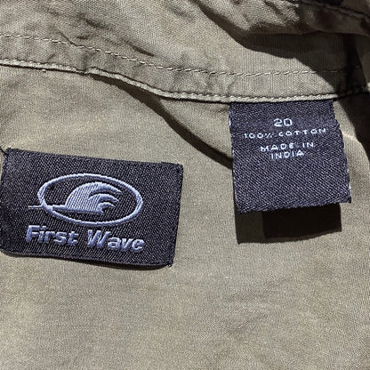 First Wave Camo Shirt Men’s Size 20 – Full-Zip, Button Front, 100% Cotton