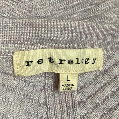 Retrology Lavender Ribbed Sweater - Sz L, Cozy Knit, Casual Wear