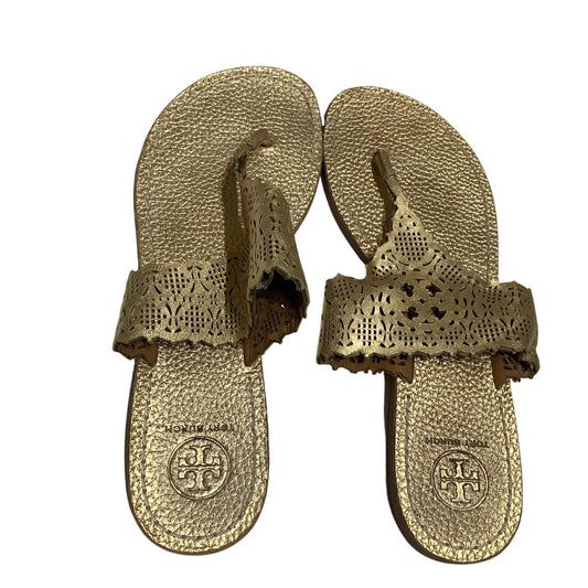 Tory Burch Gold Flip Flop Sandals Size 7.5 – Boho, Luxe, Resort Wear