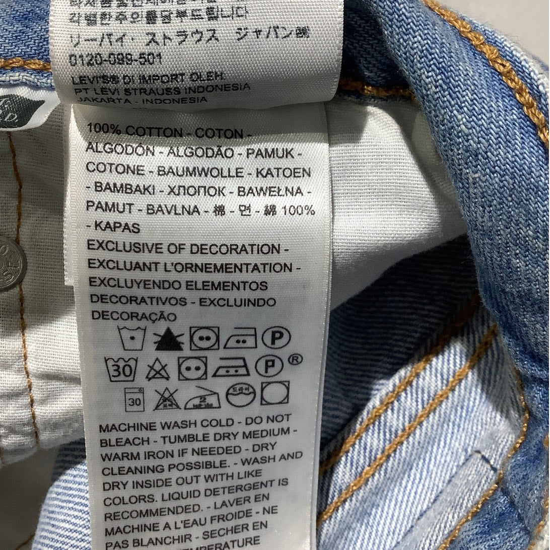 Levi’s 501 Distressed Denim Shorts Women’s 32W — High Rise, Button Fly, Cutoff