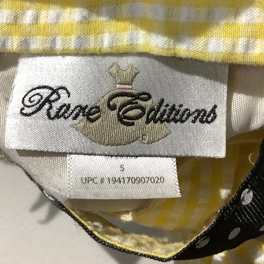Rare Editions Bumble Bee Dress Girls Size 5 — Polka Dot, Ruffle, Summer