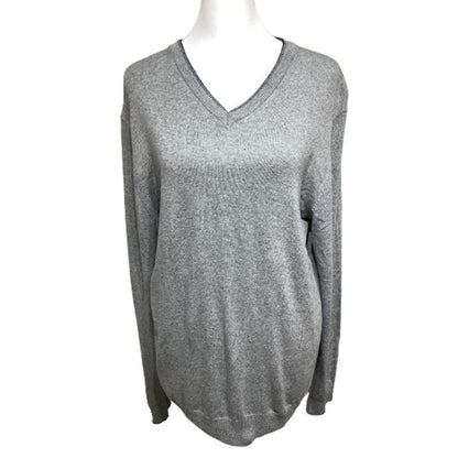 Emi Maglia Grey V-Neck Sweater - Sz M, Classic, Casual, Elegant